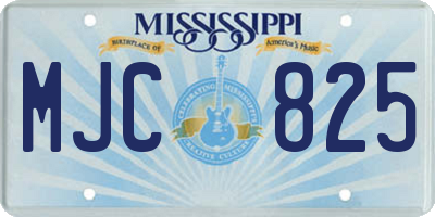 MS license plate MJC825
