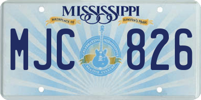 MS license plate MJC826
