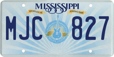 MS license plate MJC827