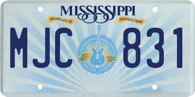 MS license plate MJC831