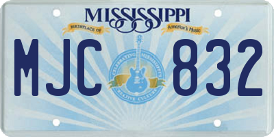 MS license plate MJC832