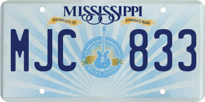 MS license plate MJC833