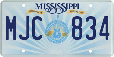 MS license plate MJC834