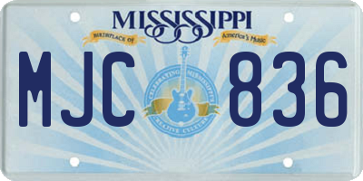 MS license plate MJC836