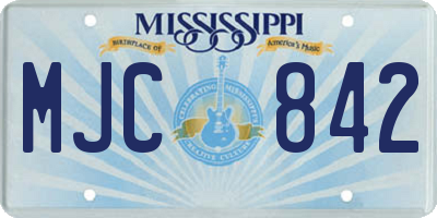 MS license plate MJC842