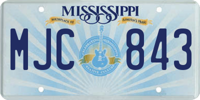 MS license plate MJC843