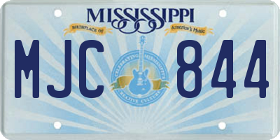MS license plate MJC844