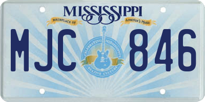 MS license plate MJC846