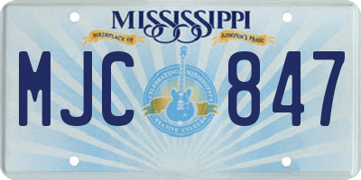 MS license plate MJC847