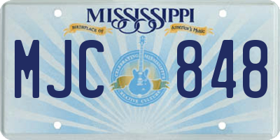MS license plate MJC848
