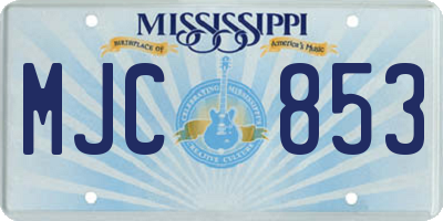 MS license plate MJC853