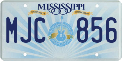 MS license plate MJC856