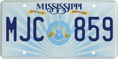 MS license plate MJC859