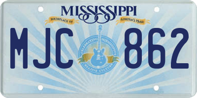 MS license plate MJC862