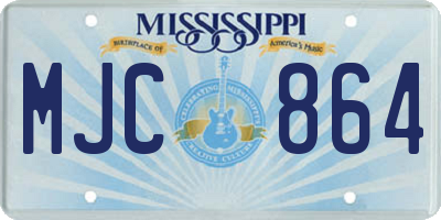 MS license plate MJC864