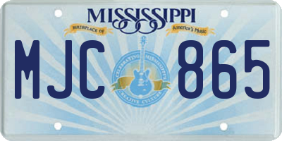 MS license plate MJC865