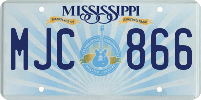 MS license plate MJC866