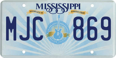 MS license plate MJC869