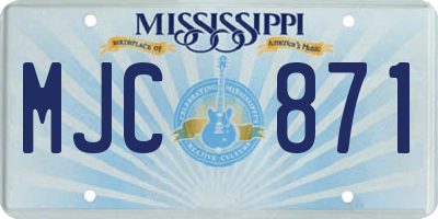 MS license plate MJC871