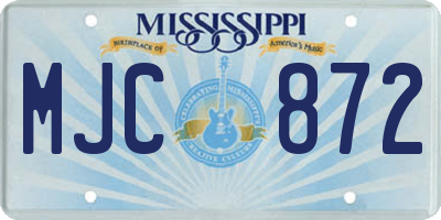 MS license plate MJC872