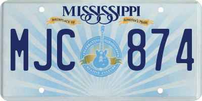 MS license plate MJC874