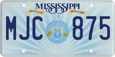MS license plate MJC875