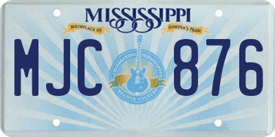 MS license plate MJC876