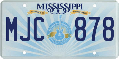 MS license plate MJC878