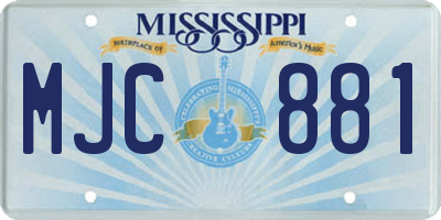 MS license plate MJC881
