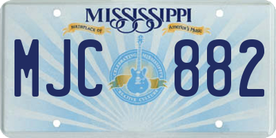 MS license plate MJC882