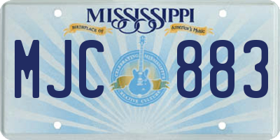 MS license plate MJC883