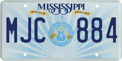 MS license plate MJC884