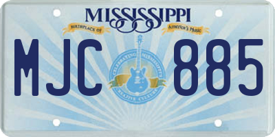 MS license plate MJC885
