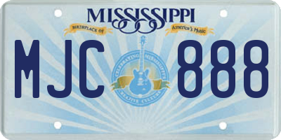 MS license plate MJC888
