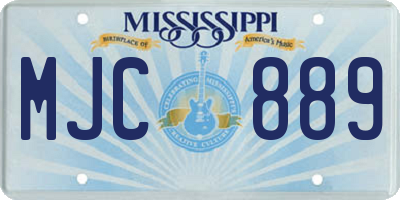 MS license plate MJC889