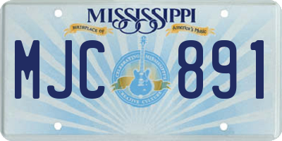 MS license plate MJC891
