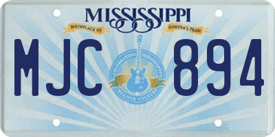 MS license plate MJC894