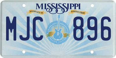 MS license plate MJC896