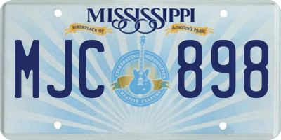 MS license plate MJC898