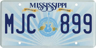 MS license plate MJC899