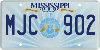 MS license plate MJC902
