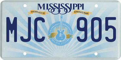 MS license plate MJC905