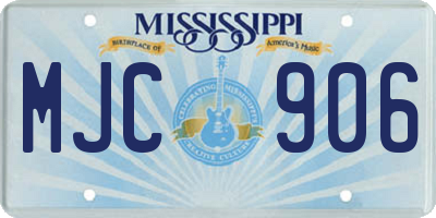 MS license plate MJC906