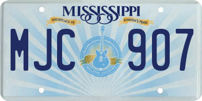 MS license plate MJC907