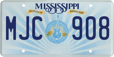MS license plate MJC908