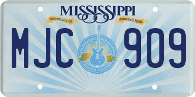 MS license plate MJC909