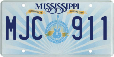 MS license plate MJC911
