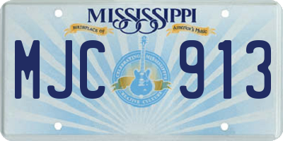 MS license plate MJC913