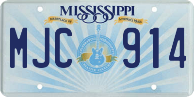 MS license plate MJC914