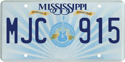MS license plate MJC915
